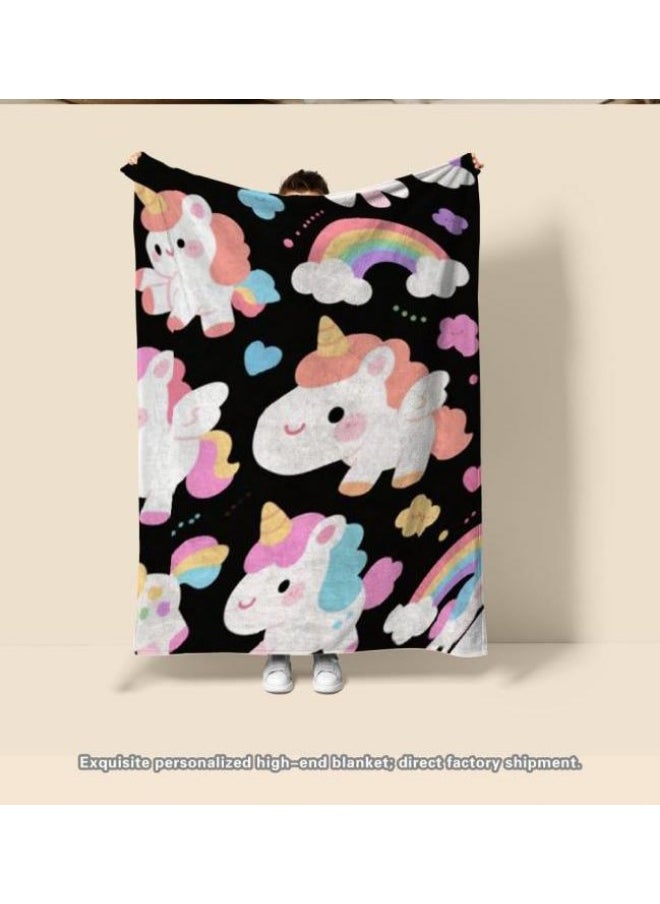 Children's or student cartoon flannel thin blanket (warm and comfortable, suitable for sleep, games) 100cm*150cm