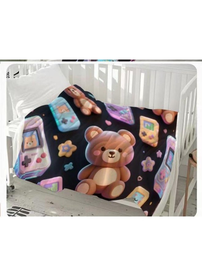 Children's or student cartoon flannel thin blanket (warm and comfortable, suitable for sleep, games) 100cm*150cm - 1066