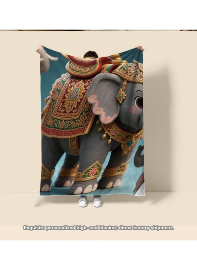 Children's or student cartoon flannel thin blanket (warm and comfortable, suitable for sleep, games) 100cm*150cm - 382