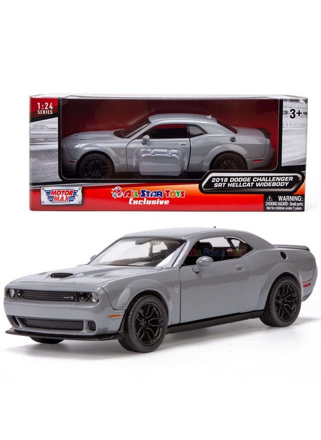 Motormax All Star Toys Exclusive 2018 Dodge Challenger SRT Hellcat Widebody Destroyer Gray 1/24 Diecast Model Car 79350 Grey