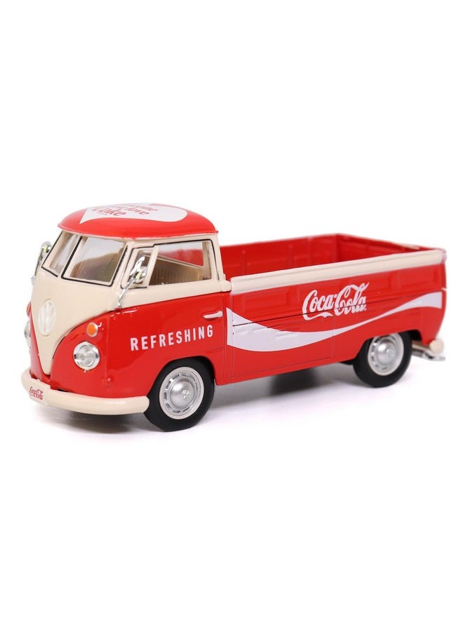 Motor city classics Coca-Cola Diecast Collectible | 1962 Volkswagen Cargo Van Red-White | 1:43 Diecast Scale Model 432201 | Officially Licensed Coca-Cola Diecast
