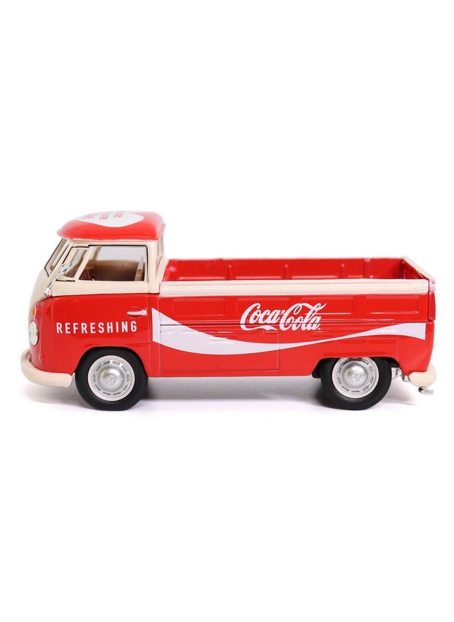 Motor city classics Coca-Cola Diecast Collectible | 1962 Volkswagen Cargo Van Red-White | 1:43 Diecast Scale Model 432201 | Officially Licensed Coca-Cola Diecast