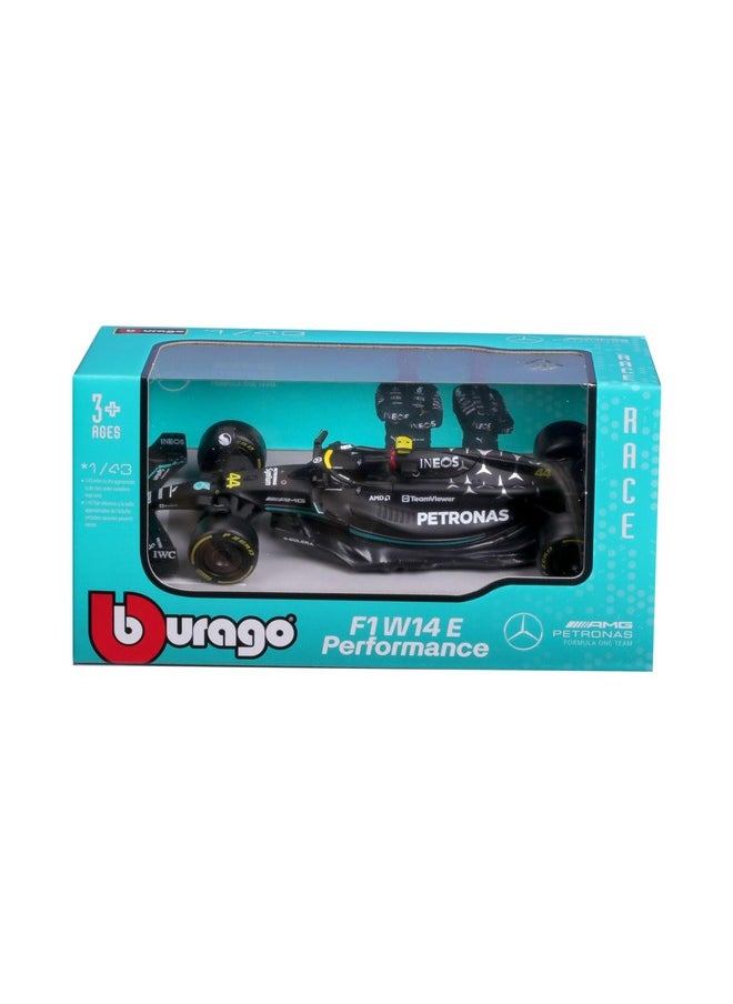 Bburago B18-38180H 1:43 F1 MB W14 2023 Hamilton in Dispenser, Assorted Designs and Colours