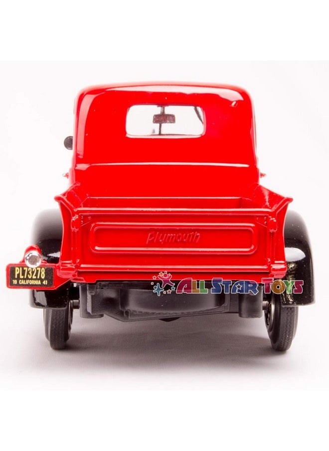 Motormax 73278AC-RD 1: 24 W/B - American Classics - 1941 Plymouth Pickup (/Black), Red
