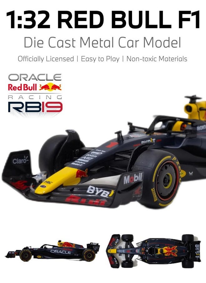 RASTAR 64600 1/32 RedBull F1 Die Cast Metal Car Model - Officially Licensed RedBull F1 RB19 Die-Cast for Play and Display - Ideal Gift - Blue
