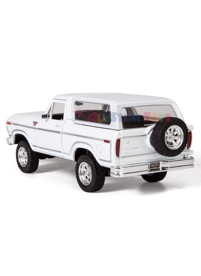 1978 Ford Bronco 1:24 Diecast Model Car White SUV SUT Truck Motormax All Star Toys Exclusive 79371