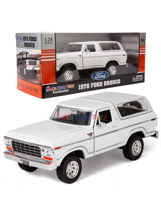 1978 Ford Bronco 1:24 Diecast Model Car White SUV SUT Truck Motormax All Star Toys Exclusive 79371