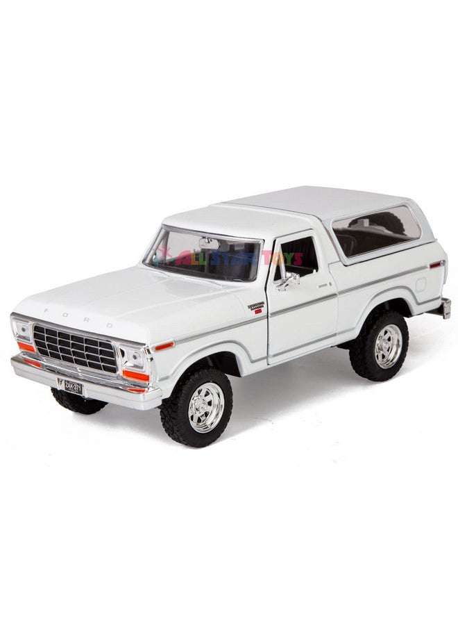 1978 Ford Bronco 1:24 Diecast Model Car White SUV SUT Truck Motormax All Star Toys Exclusive 79371