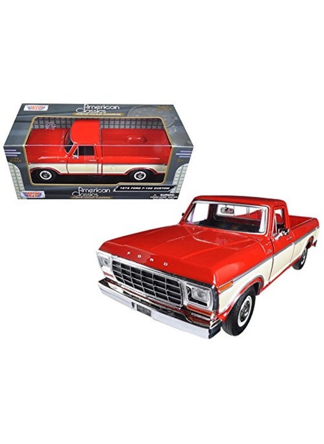 Motormax 1979 Ford F-150 Pickup Truck 2 Tone Red/Cream 1/24 Model Car 79346