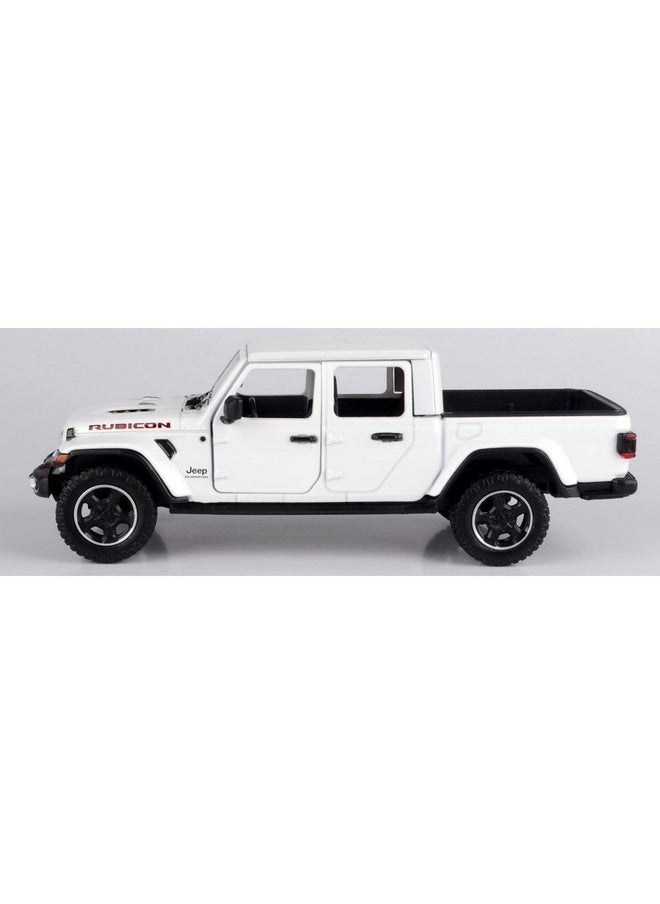 2021 Gladiator Rubicon (Closed Top) Pickup Truck White 1/24-1/27 Diecast Model Car by Motormax 79368