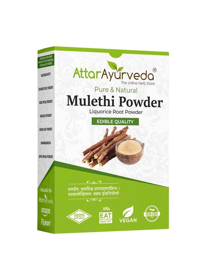Attar Ayurveda Pure & Natural Mulethi Powder For Skin Whitening, Licorice Powder For Body, Skin and Hair, (200gm)