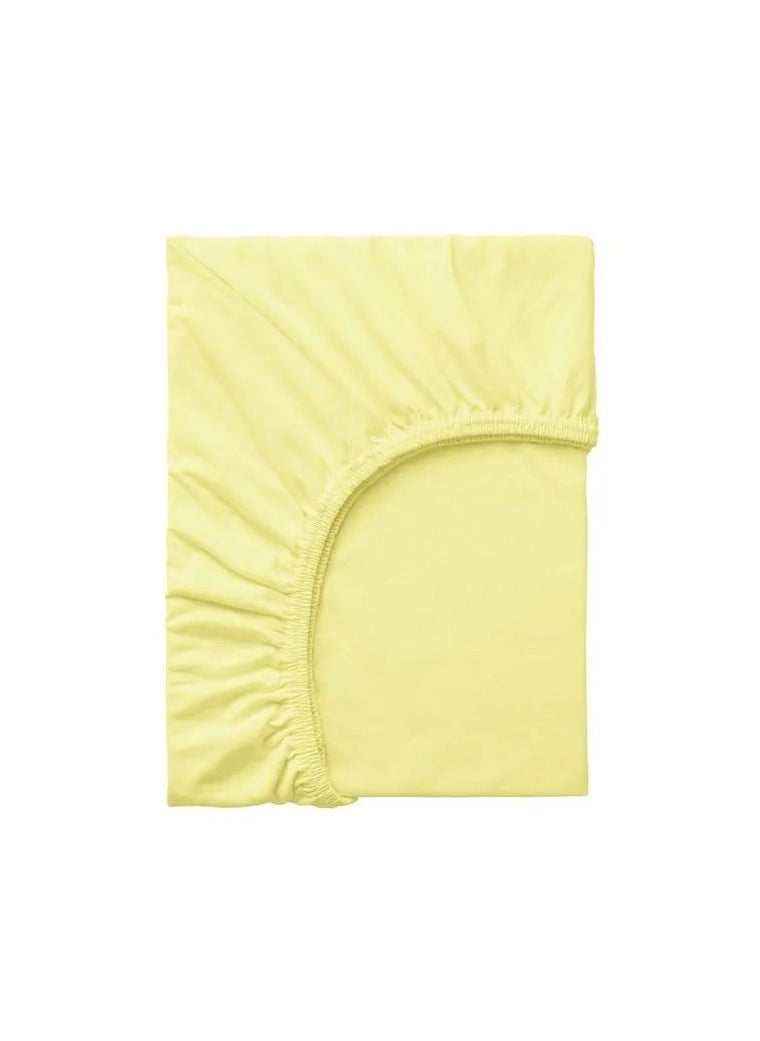 Fitted sheet, yellow, 80x165 cm