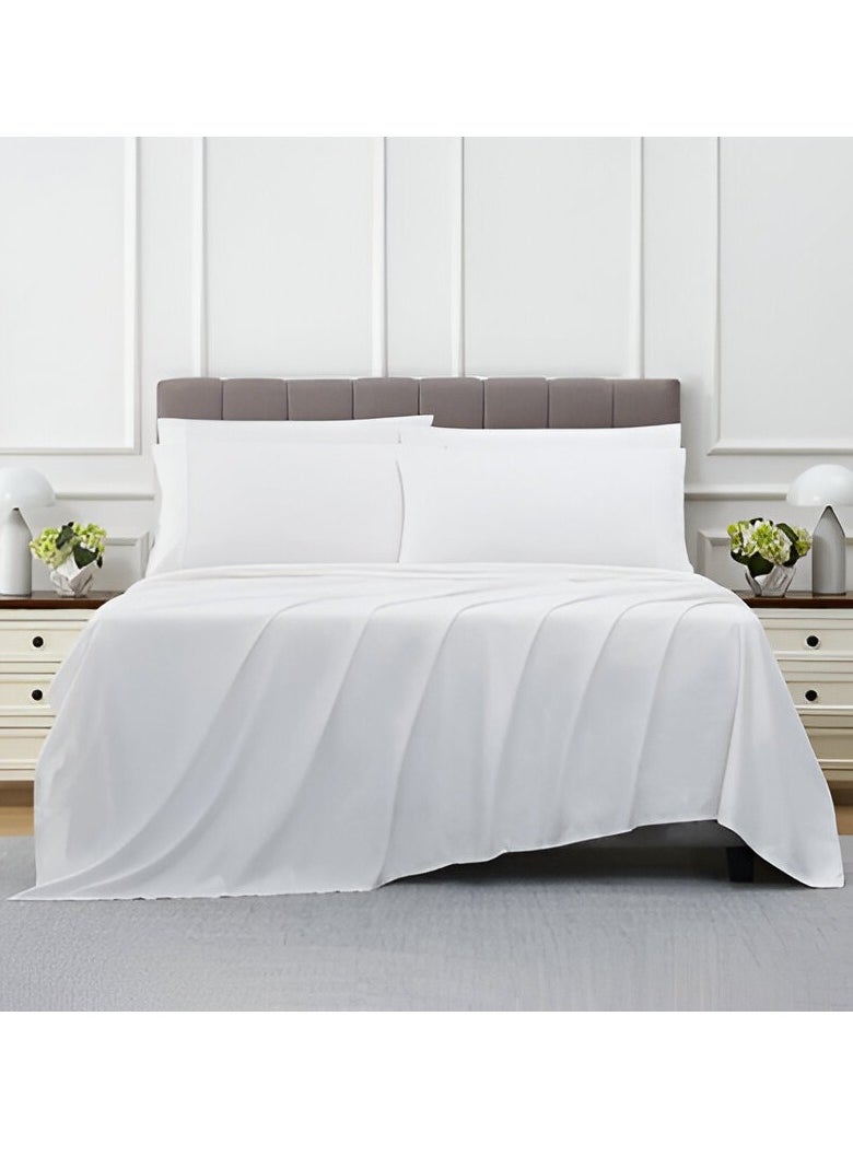 Kirkland Signature 680 Thread Count 6 Piece Sheet Set - 1 Flat Sheet, 1 Fitted Sheet, 4 Pillowcases (White)