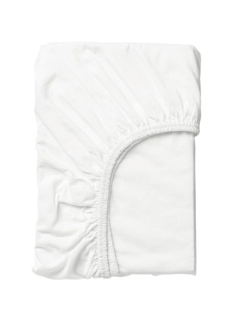 Fitted sheet, white, 80x165 cm