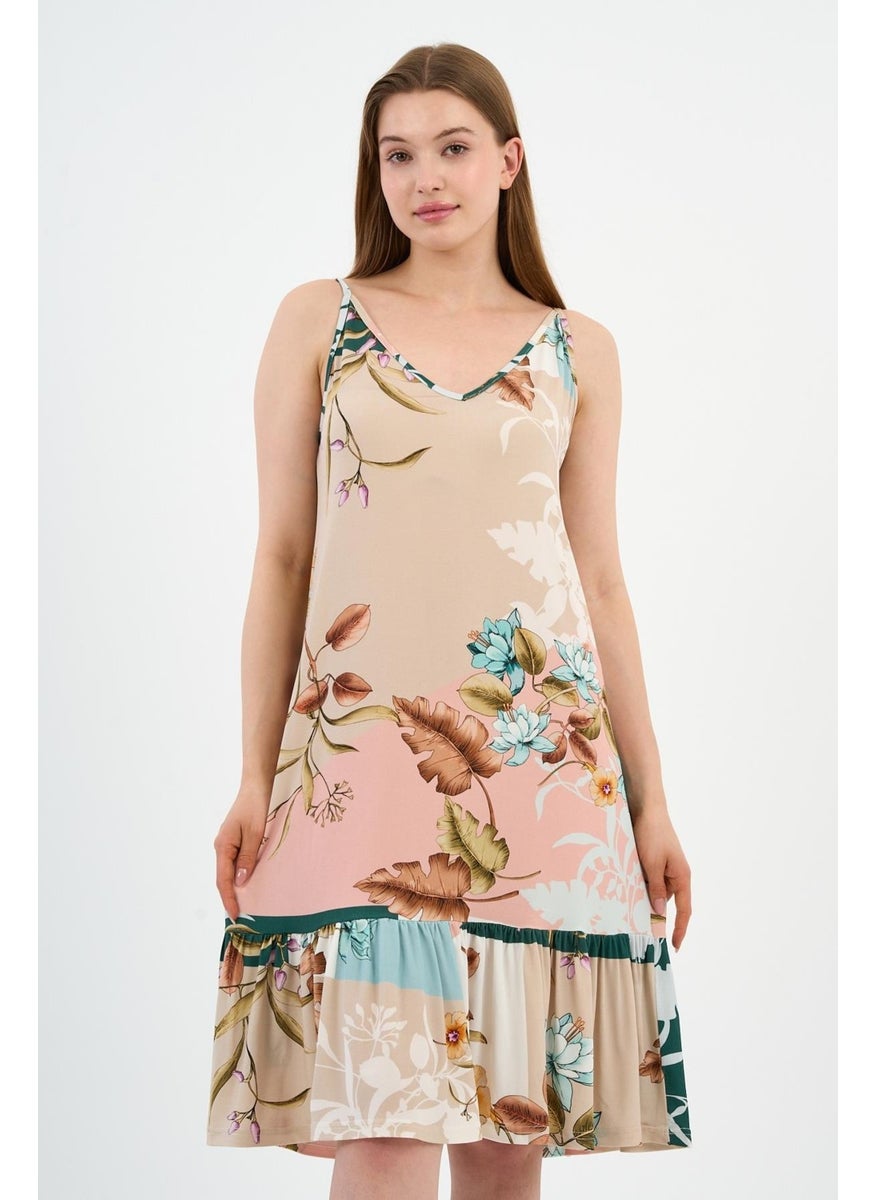 Strapless Flounce Dress with Tie Detail (B24-425-01)