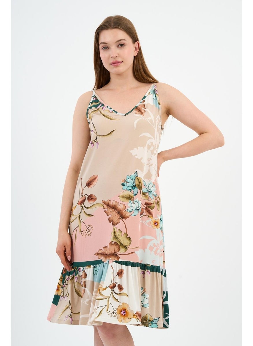 Strapless Flounce Dress with Tie Detail (B24-425-01)