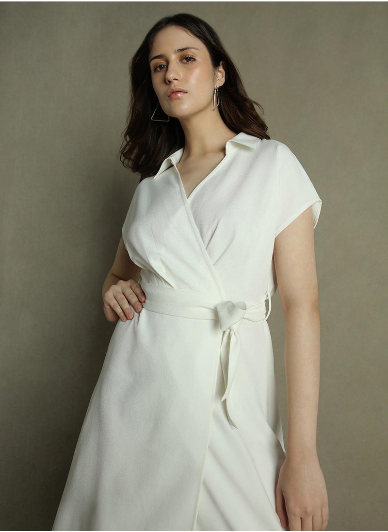 Ivory Wrap Dress