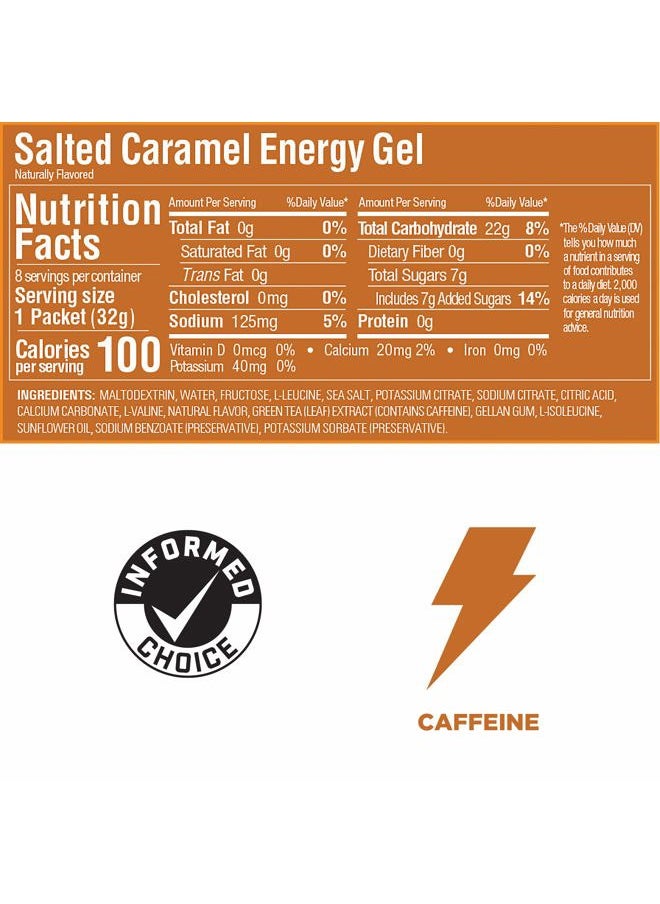 Energy Original Sports Nutrition Energy Gel, Vegan, Gluten-Free, Kosher, and Dairy-Free On-the-Go Energy for Any Workout, 8-Count, Salted Caramel