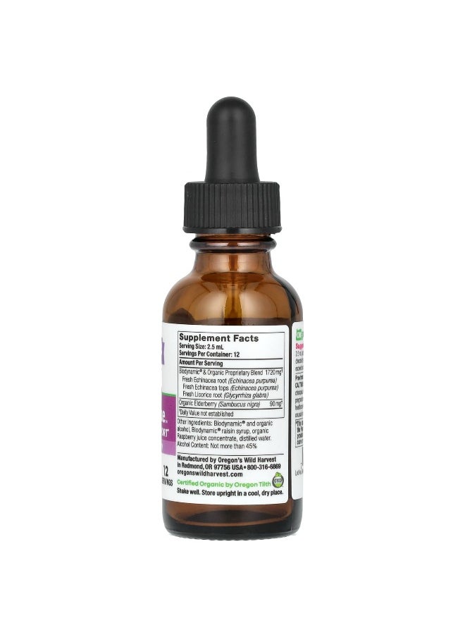 Oregon's Wild Harvest, Biodynamic, To The Rescue, Elderberry + Raspberry, 1 fl oz (30 ml)