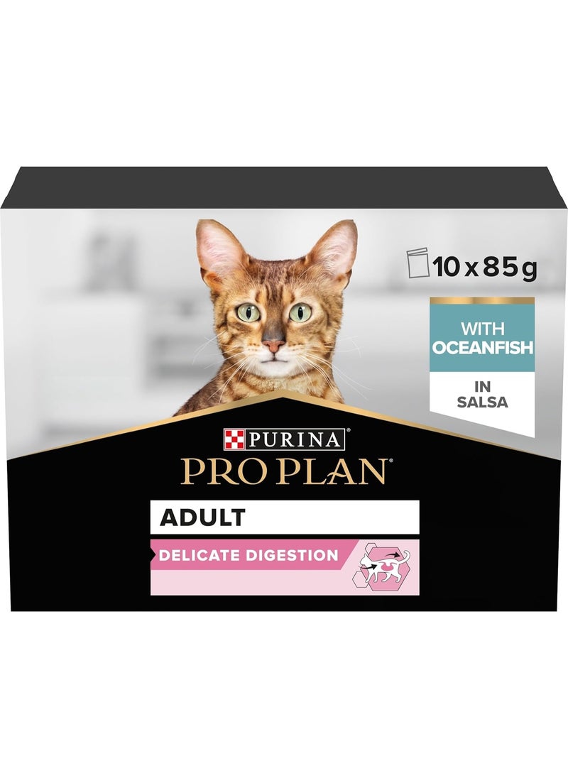 Purina Pro Plan Delicate Wet Cat Food, Ocean fish in Gravy 10 x 85g