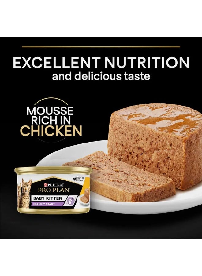 PRO PLAN KITTEN BABY MOUSSE CHICKEN WET FOOD 24 x 85g - Healthy Start