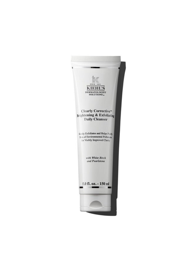 Kiehl's Clearly Corrective Brightening & Exfoliating Daily Cleanser, Gentle Face Wash for All Skin Types, Purifies & Exfoliates, Removes Dirt & Oil, with White Birch Extract & Peony Extract - 5 fl oz
