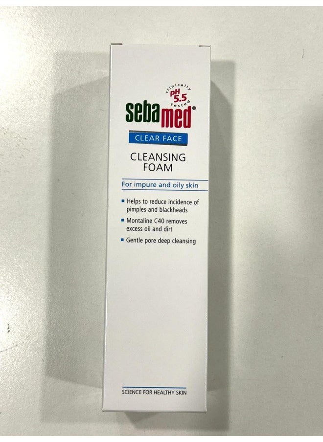 SebaMed Clear Face Cleansing Foam For Acne Prone Skin, Ph 5.5 I Combats Pimples & Blackheads, Gentle & Effective Deep Pore Cleansing, Best For Men & Women L Oil Free L Non Drying, 50 Ml