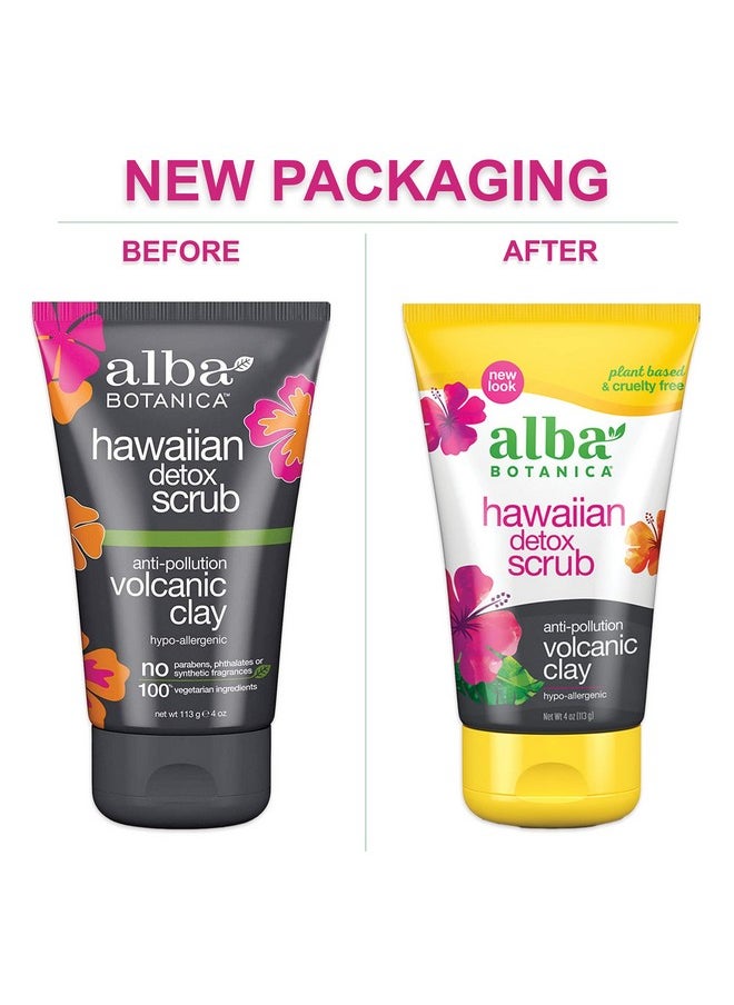 Alba Botanica Hawaiian Detox Scrub, Anti-Pollution Volcanic Clay, 4 Oz