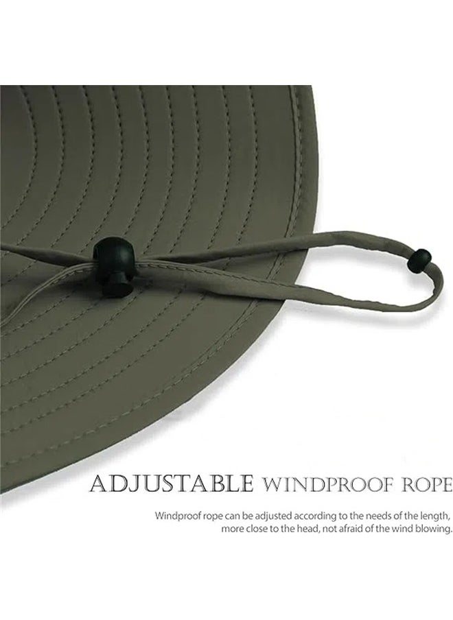 Travel Camping Adjustable Wide Brim Sun Hat，Sun Hat with Neck Flap,Protective Wide Brim Breathable Fishing Hiking Hats