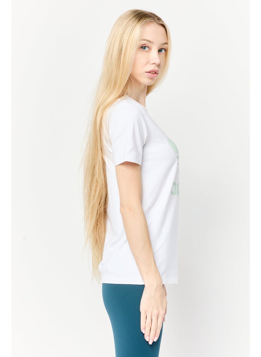 Women Sportswear Fit Short Sleeves Outdoor Top, White