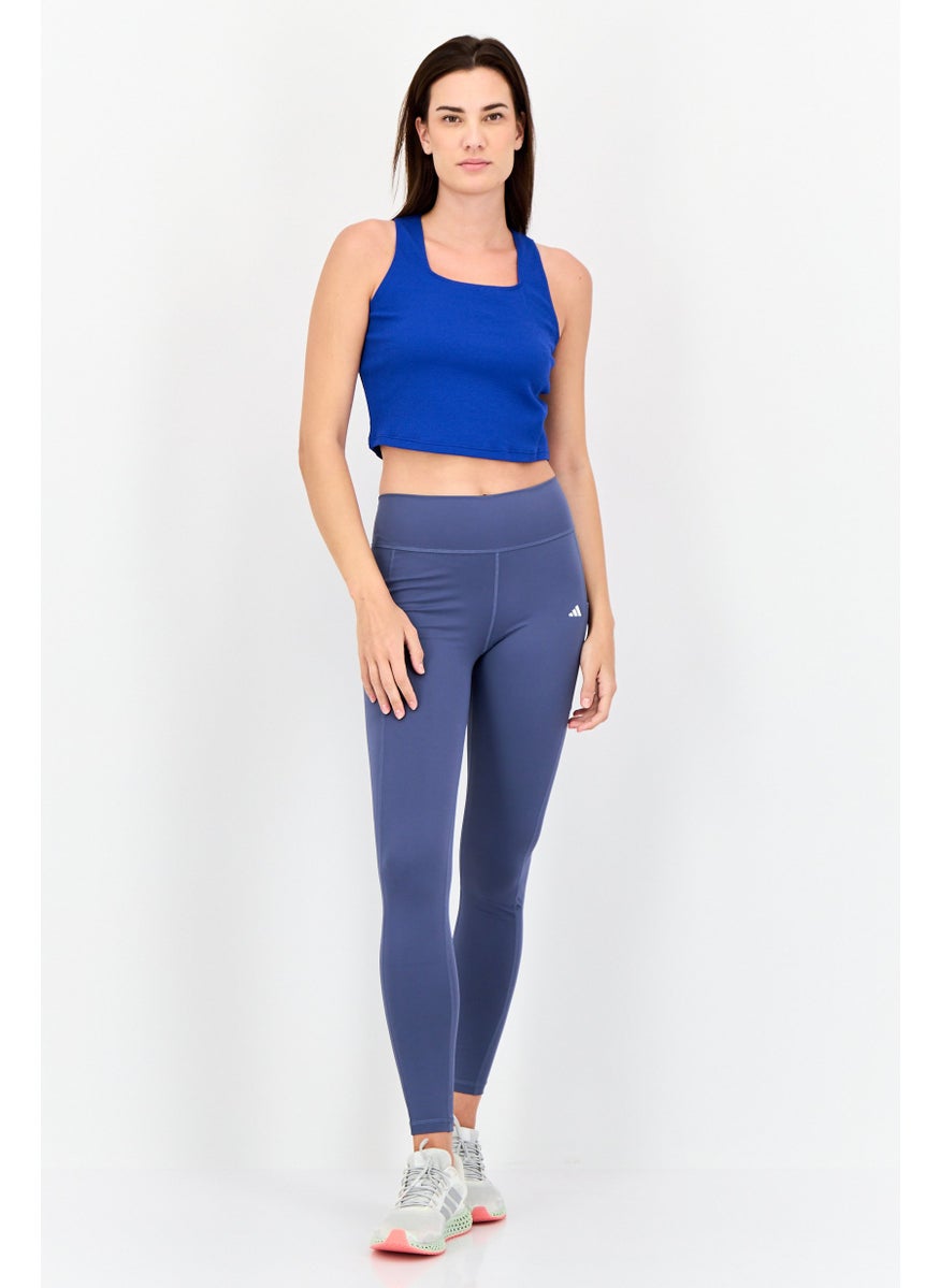 Women Slim Fit Sleeveless Training  Tank Top , Blue