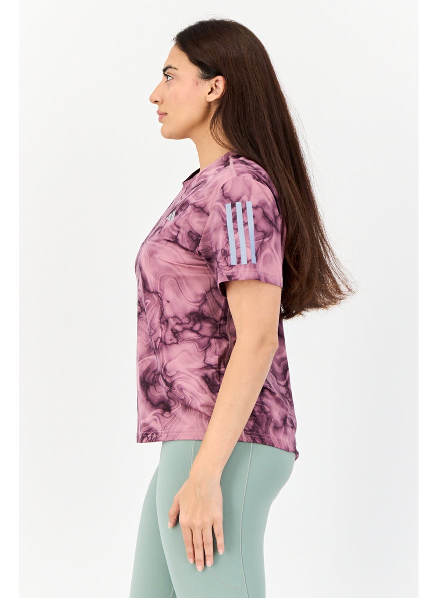 Women Sportswear Fit Short Sleeve Training Top, Purple