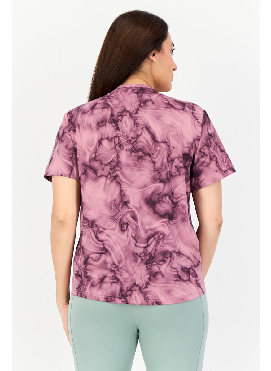 Women Sportswear Fit Short Sleeve Training Top, Purple
