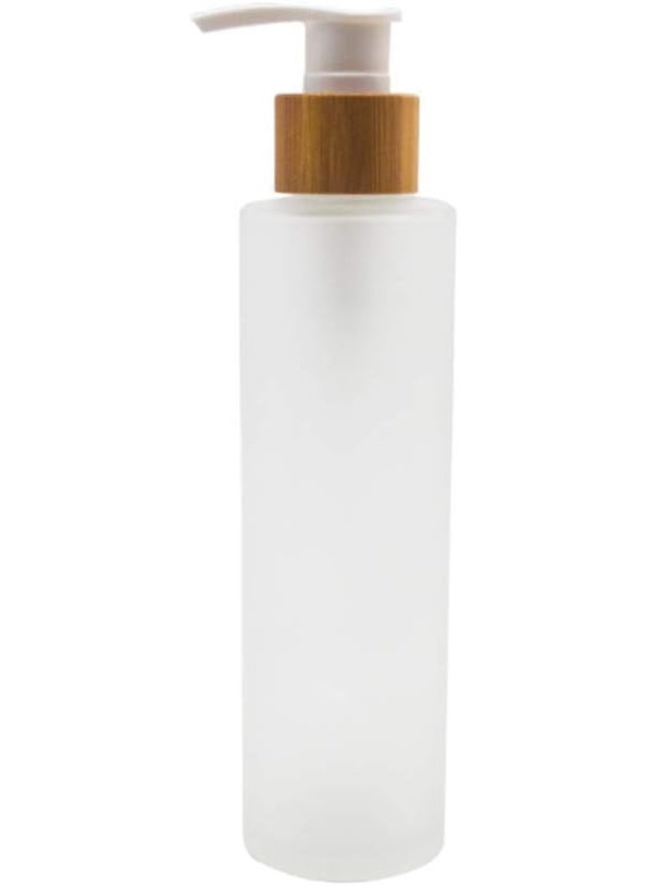 1 PC 150ml/5oz Glass Lotion Bottles with Bamboo Pump Dispenser Refillable Pump Bottle Dispenser Soap Dispenser Jar Cosmetic Container Toiletries Bottle for Moisturizer Cream Liquids Essential Oil