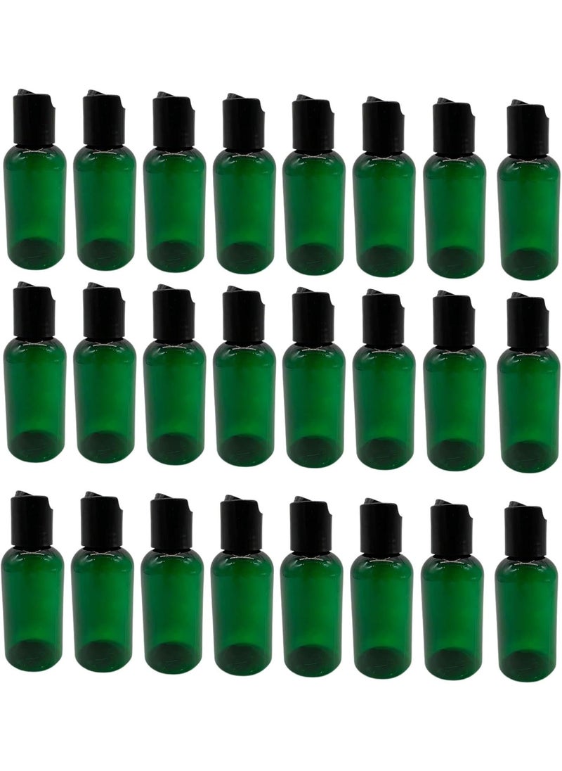 Natural Farms 2 oz Green Boston Bottles - 24 Pack Black Smooth Disc Caps