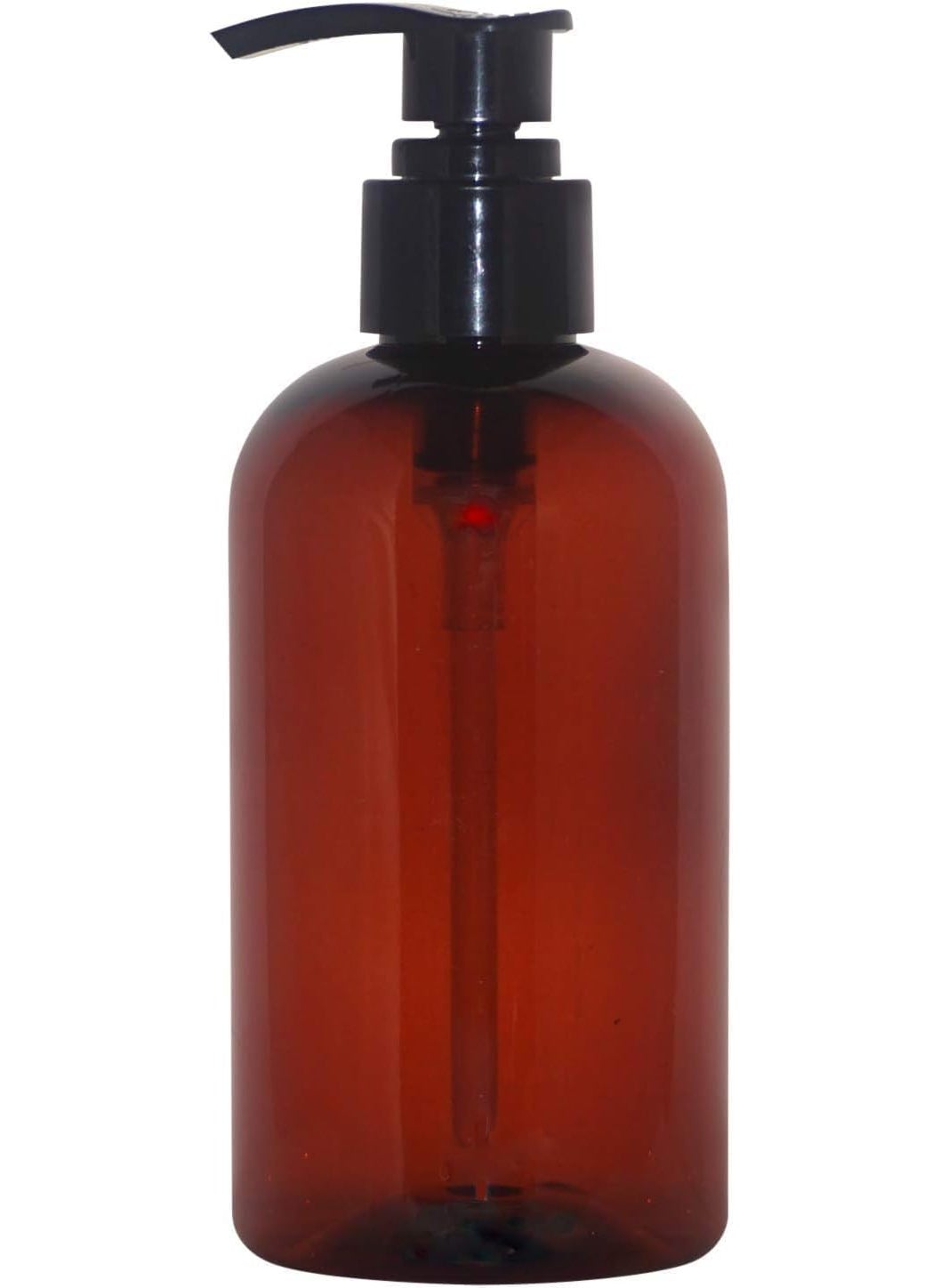 16 oz Amber Boston Plastic Bottles with Pump Cap BPA Free - Shampoo, Lotion, Liquid Soap, Air Fresheners, Hand Cleaner, Massage Oils (2 pack)
