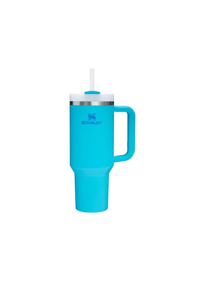 Stanley Quencher H2.0 Flowstate Stainless Steel Vacuum Insulated Tumbler with Lid and Straw for Water, Iced Tea or Coffee, Smoothie and More, (Pool Blue) - 40oz