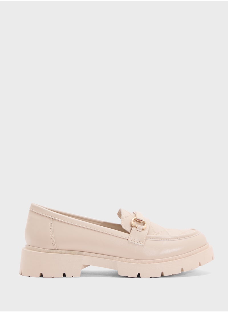 Chunky Metal Trim Detail Moccasin