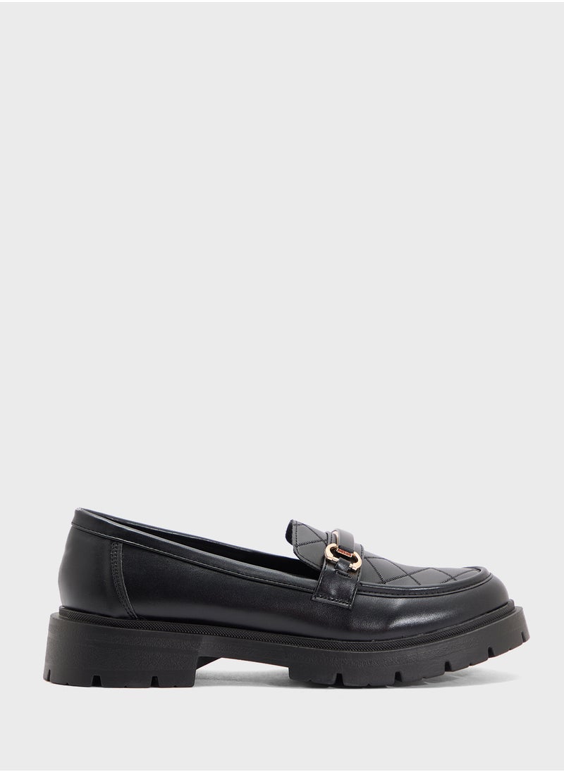 Chunky Metal Trim Detail Moccasin