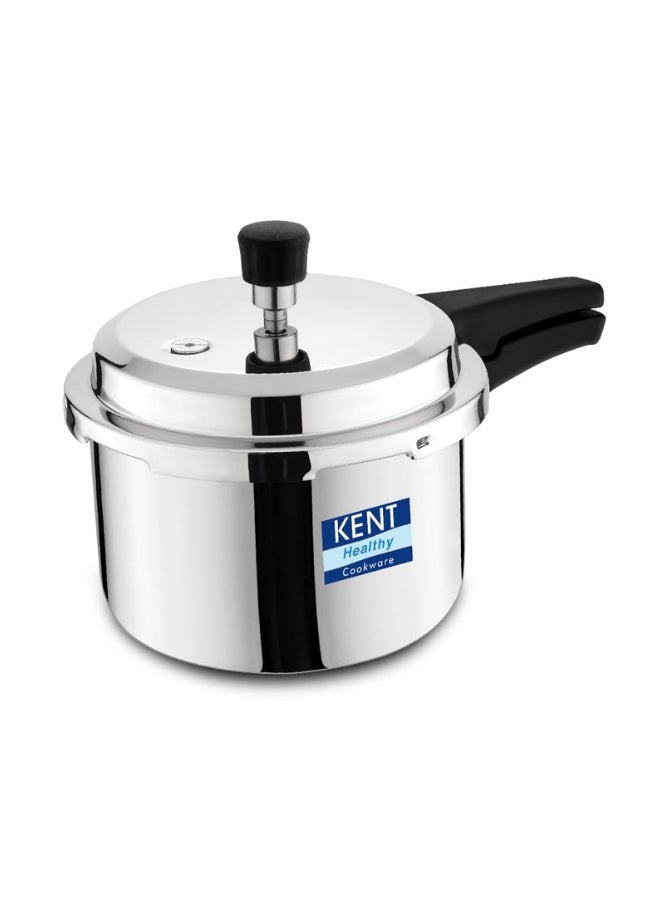 3 LittersLiters KENT Triply Stainless Steel Outer-Lid Pressure Cooker – 3L | Durable & Induction Friendly | Heavy Base | Safe & Quick Cooking Silver