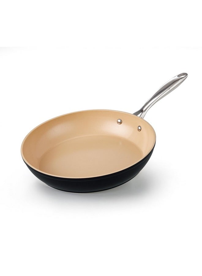 Cooks Standard Hard Anodized Nonstick Frying Pan, 8-inch Ceramic Non Stick Skillet, Induction Cookware Egg Omelette Pan, Oven Safe, Black & Apricot