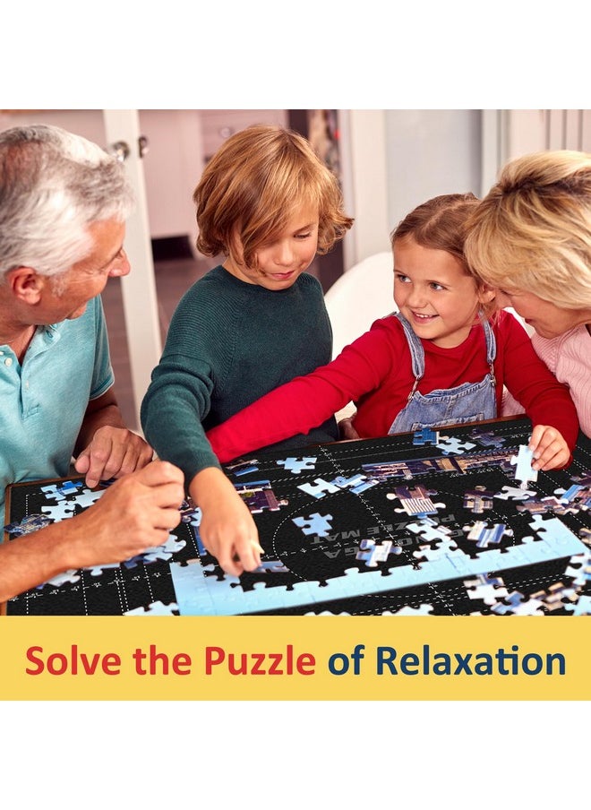 Puzzle Mat Roll Up Puzzles Board for Jigsaw Up to 2000, 1500, 1000, 500 Pieces Large Portable Table Saver Mats Puzzle Keeper Cover with Sorter Trays Storage Bag Kit Holder Organizer Pad for Adults Kid