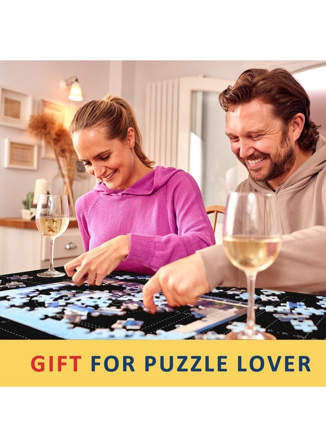 Puzzle Mat Roll Up Puzzles Board for Jigsaw Up to 2000, 1500, 1000, 500 Pieces Large Portable Table Saver Mats Puzzle Keeper Cover with Sorter Trays Storage Bag Kit Holder Organizer Pad for Adults Kid