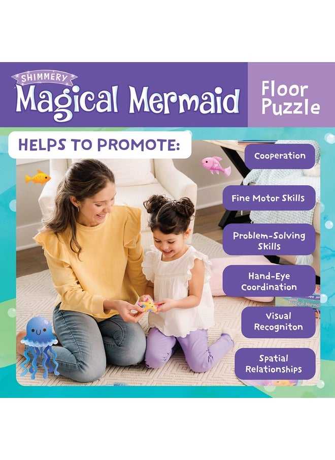 Peaceable Kingdom Shimmery Magical Mermaid Floor Puzzle