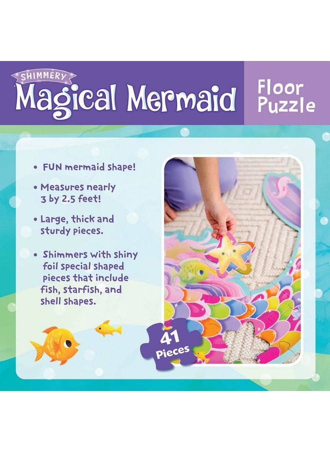 Peaceable Kingdom Shimmery Magical Mermaid Floor Puzzle