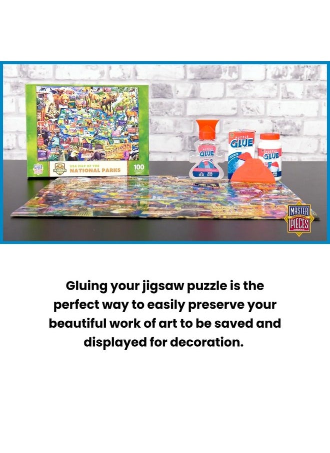 MasterPieces Puzzle Glue and Wide Plastic Spreader 5oz - Pack - Jigsaw Puzzle Saver Clear Glue for Puzzle Protector