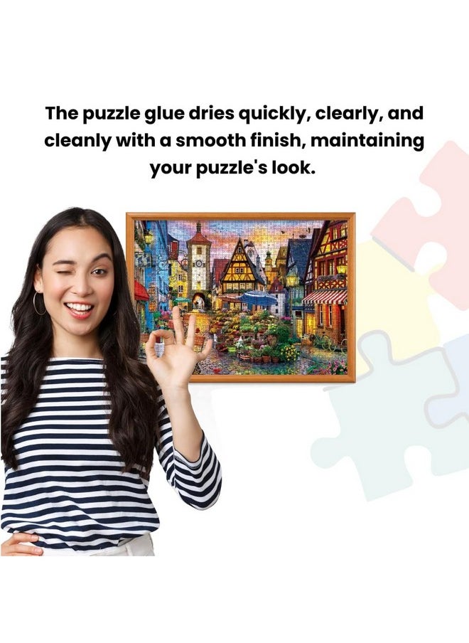 MasterPieces Puzzle Glue and Wide Plastic Spreader 5oz - Pack - Jigsaw Puzzle Saver Clear Glue for Puzzle Protector