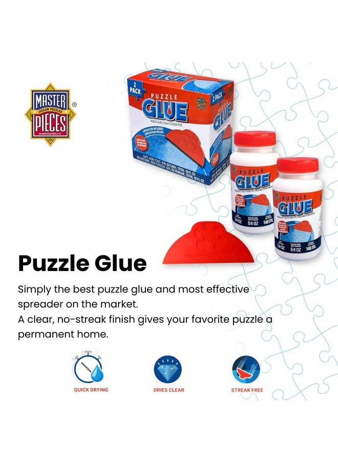 MasterPieces Puzzle Glue and Wide Plastic Spreader 5oz - Pack - Jigsaw Puzzle Saver Clear Glue for Puzzle Protector