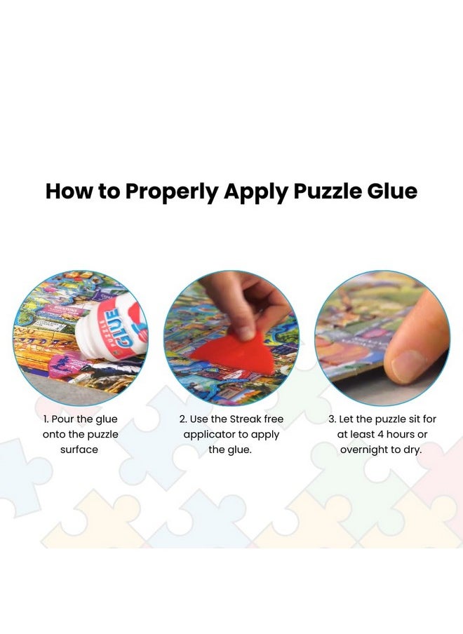 MasterPieces Puzzle Glue and Wide Plastic Spreader 5oz - Pack - Jigsaw Puzzle Saver Clear Glue for Puzzle Protector