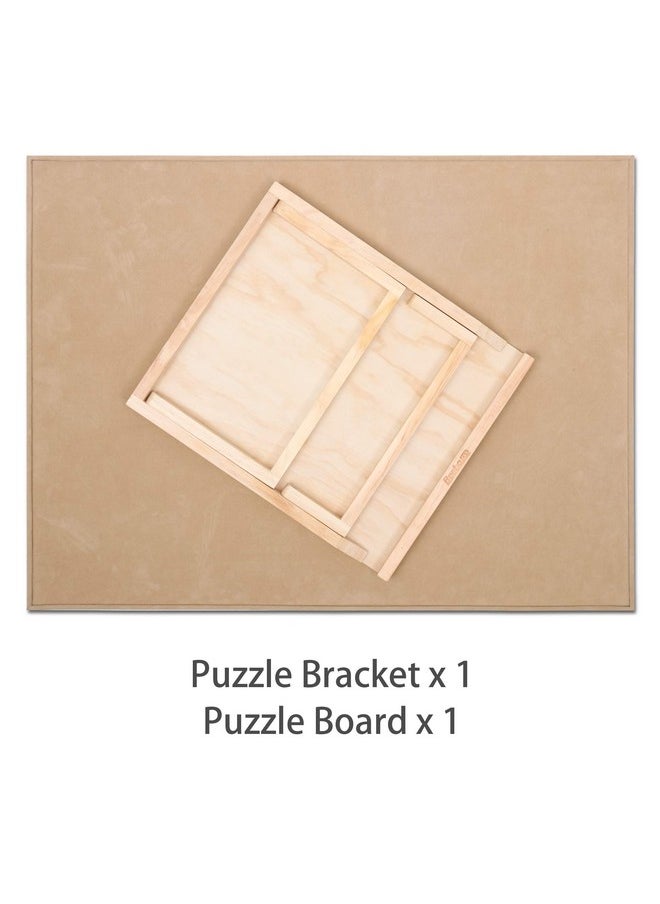 Becko US Puzzle Board with 2 Angle Adjustable Bracket/Stand, Wooden Puzzle Table with Premium Smooth Flannel Surface, Lightweight & Portable, Used Horizontally/Vertically for 1000 Piece Jigsaw Puzzles